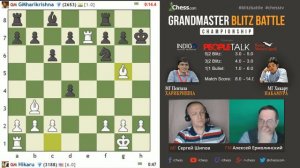 Накамура - Харикришна, 23 партия, 1+1. Блиц Chess.com 1/4, 04.05.2016