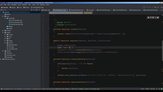 Создание CMS на php - 10 урок (Router ч. 6 Финал) смотреть онлайн