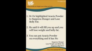 Acacia Powder for Weight Loss As Seen on Dr Oz