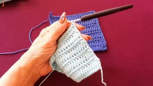 Вязание крючком для начинающих. Столбик с накидом. Ровный край.