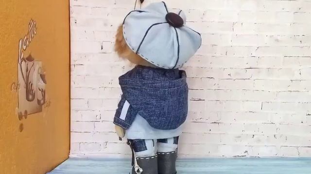 Интерьерная кукла ручной работы мальчик в кепке/Kuk_lana смотреть онлайн