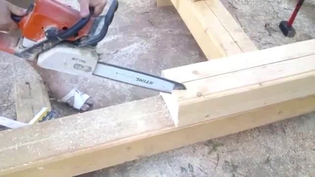 Строительство дома из бруса, этап соединения бруса между собой. смотреть онлайн