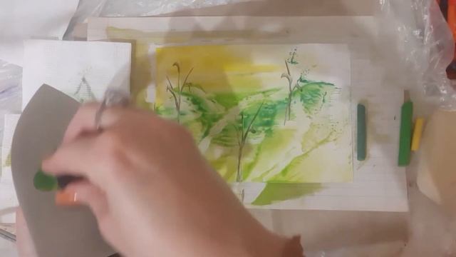 Пейзаж. Природа. Арт. Горячий воск и утюг. Рисование горячим воском. Обзор Poly смотреть онлайн
