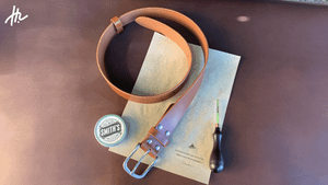 Ремень Icebreaker из натуральной кожи Bull Whiskey, ручная работа | ASMR | Выкройка .pdf