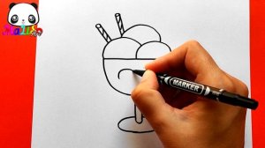 Как нарисовать милое МОРОЖЕНОЕ в стаканчике | How to draw a Cute Ice Cream | Як намалювати МОРОЗИВО