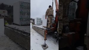 Hyundai HD78 Манипулятор UNIC кран разгрузка пеноблока одноэтажная россия