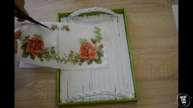 поднос для чая из картона и газетных трубочек (tea tray made of cardboard and newspaper tubes) смотреть онлайн