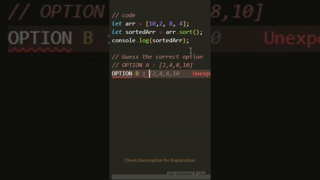 Javascript Quiz: How Well Do You Know 'sort' method in JS #programming #javascript #coding #quiz