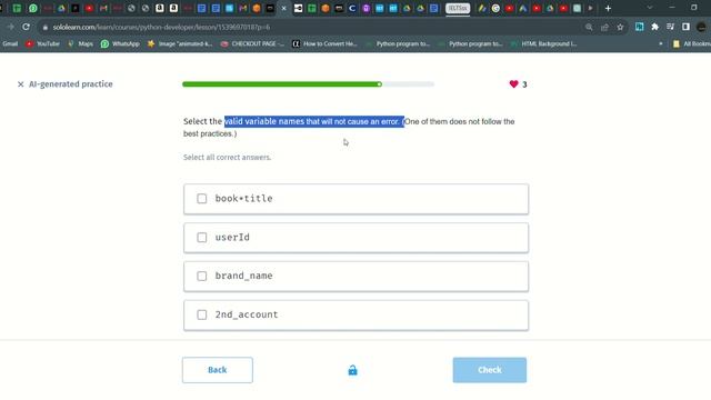 17 AI generated practice | Python Developer | Sololearn