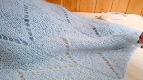 Палантин из Brushed Alpaca Silk от Drops готов:) #палантинспицами