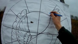 Стрельба пулей Шар 12 калибра из МЦ-9 на 50 метров. Сведение стволов МЦ-9.