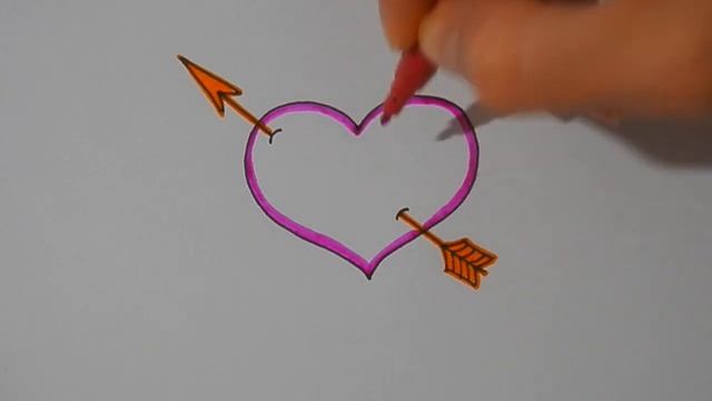 Как ПРОСТО нарисовать СЕРДЦЕ СО СТРЕЛОЙ, Рисуем Просто/680/DRAWING A HEART WITH AN ARROW