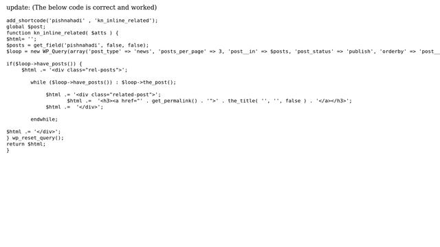 Wordpress: create custom shortcode wp and put php code in