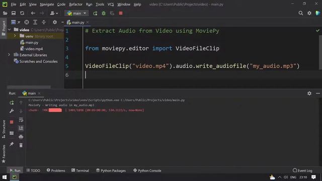 Python Program to Extract Audio from Video using MoviePy Editor смотреть онлайн