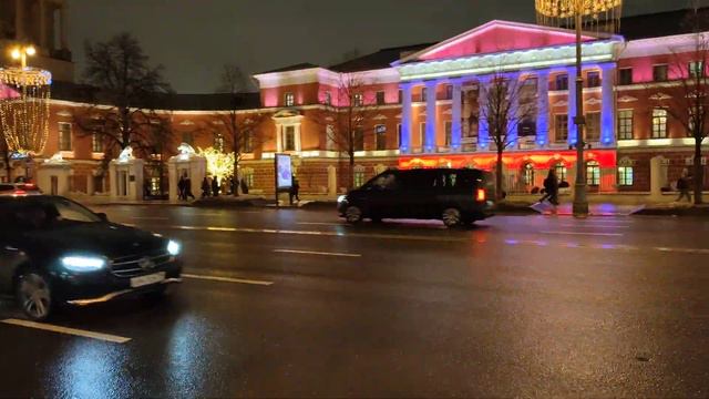 Тверская улица в Москве вечером от Триумфальной площади с Маяковским и до Пушкинской площади #Mosco