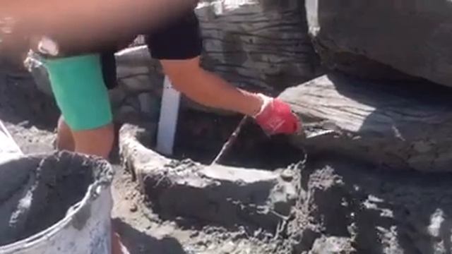 изготовление скалы из цемента. декоративная штукатурка.. мастер класс от эльдара смотреть онлайн