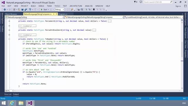 Sorting Strings Using Natural Language Rules