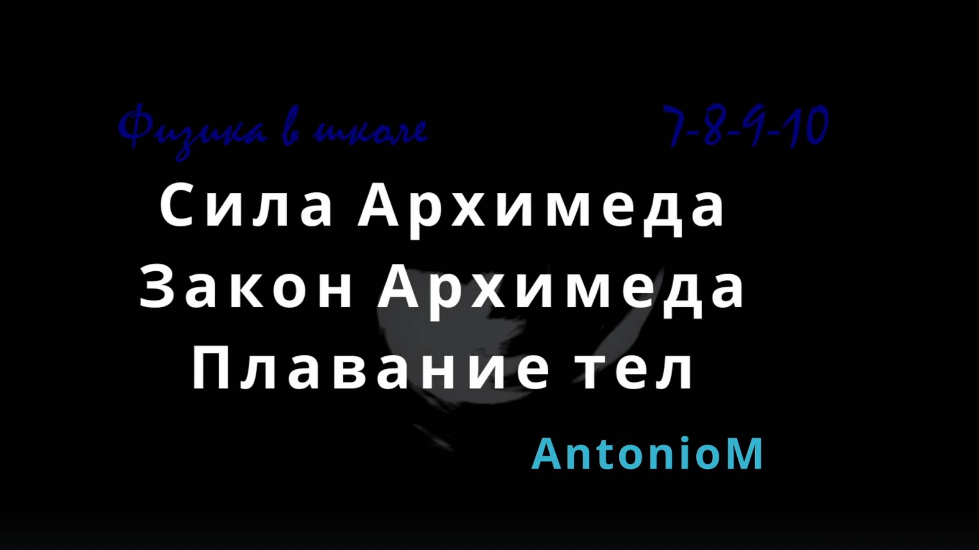 Сила Архимеда Физика в школе