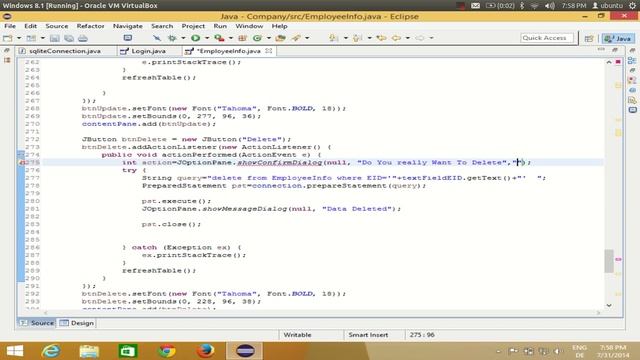 Java Eclipse GUI Tutorial 19 # Confirmation to Delete data (Do you really want to delete ) смотреть онлайн