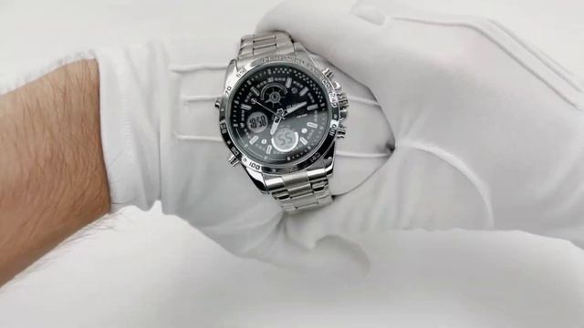 Кварцевые мужские наручные часы на серебряном ремешке. Брутальный подарок мужчине! смотреть онлайн