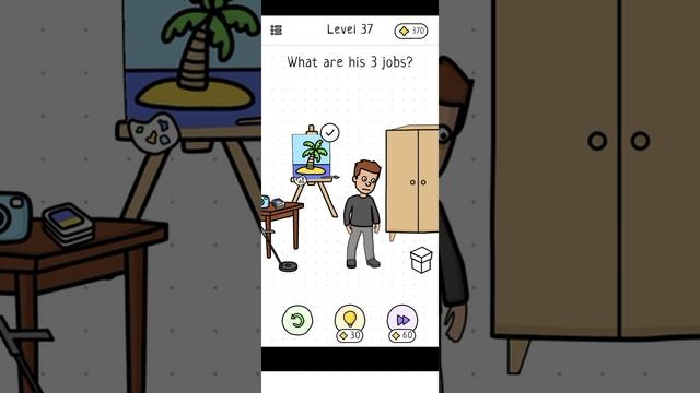 Hit The Brain Level 95 What are his 3 jobs - Gameplay Solution Walkthrough