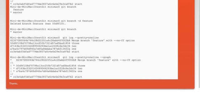 git log after git merge --no-ff shows all commits from the other branch merged смотреть онлайн