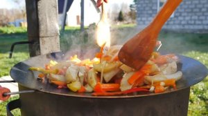 КЕБАБ С ОВОЩАМИ НА САДЖЕ