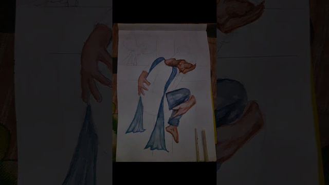 Sad girl water color painting drawing 2022 || Emotional reels video || latest short video