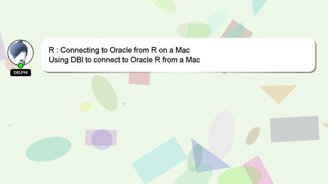 R : Connecting to Oracle from R on a Mac смотреть онлайн