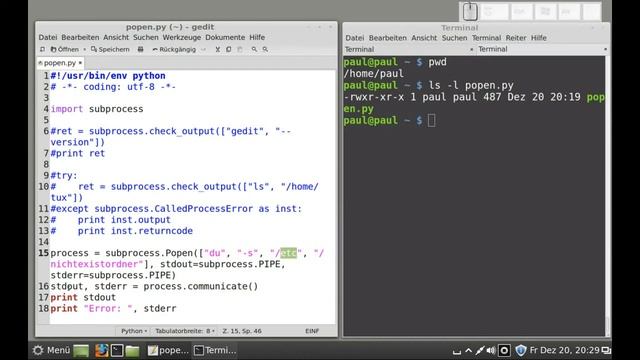 Python-Programmierung - subprocess - communicate
