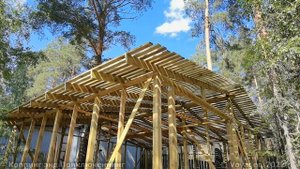 Гараж каркасный 7х8 м своими руками Стропила, обрешётка, кровля Часть 2. Building a garage. Part