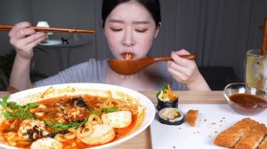 맵칼의 정석 ★ 매운순두부우동 🔥 김밥 돈까스 먹방 ASMR MUKBANG | Spicy Sundubu Udon (Soft Tofu) Tuna Gimbap & Pork Cutle