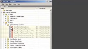 ecuEdit editor lesson #1 Map list