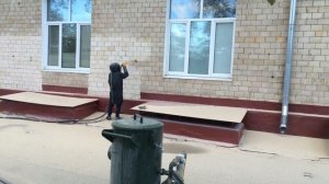 Пескоструйная очистка камня. Пескоструй. Пескоструйная обработка фасада здания