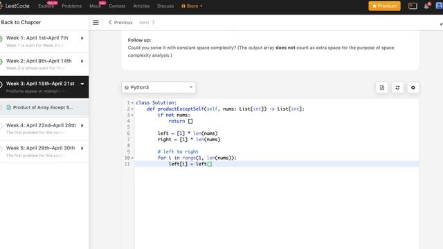 30 Day LeetCode Challenge - Problem 15 - Product of Array Except Self