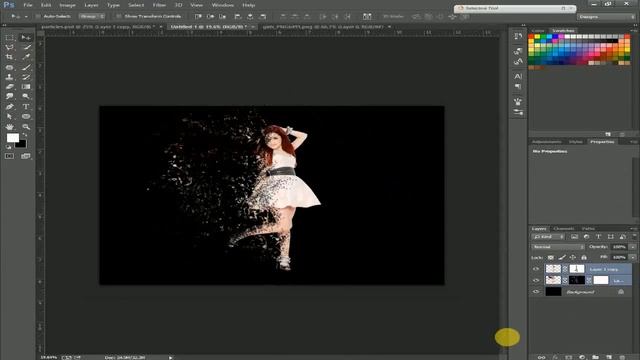 How to make a particles blasting image by using Photoshop смотреть онлайн