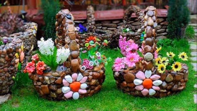 Необычные цветники своими руками /  Идеи из подручных материалов