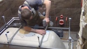 Установка ванны на металлическом каркасе!!!