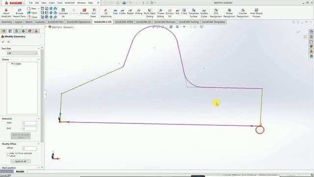 Profile milling operation on sketch смотреть онлайн