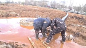 Прокладка водопровода d 315 управляемым проколом!!!гнб Vermeer