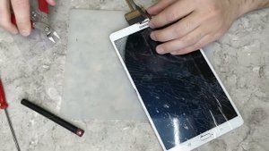 SAMSUNG SM-T705 ПЕРЕКЛЕЙКА СТЕКЛА / СЛОМАЕМ? ОГРОМНЫЙ SUPER AMOLED Ч.1