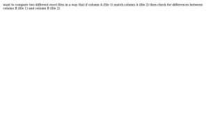Compare excel column from different files