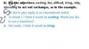 Excel. Grade 6. Lesson 26. Activities & adjectives