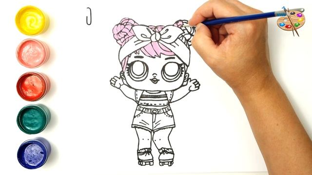 Как нарисовать куклу ЛОЛ / Разукрашки мультяшки кукла ЛОЛ для детей / Детские рисунки Раскраски