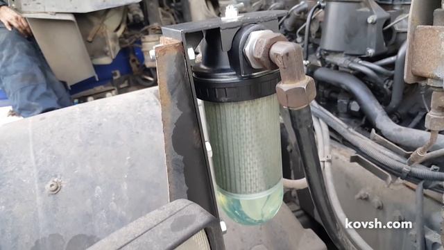Установка фильтра грубой очистки на DAF XF105 12.9d MX300 смотреть онлайн