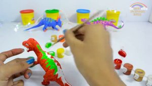 Цвета динозавров | Узнайте цветов для детей с динозаврами | T-Rex динозавров цвета песни для детей