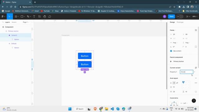 Creating and Using Button Components in Figma | UI Design | Button Component | #webdesign #figma