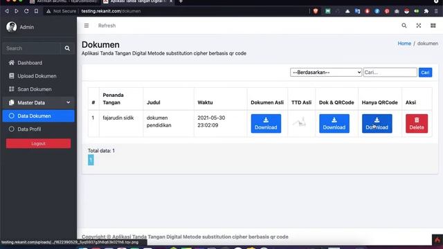 Source Code Aplikasi Tanda Tangan Digital QRcode Metode substitution cipher berbasis website