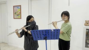 Mozart flute duet from Die Zauberflöte, performed by 13 years old flutist with teacher