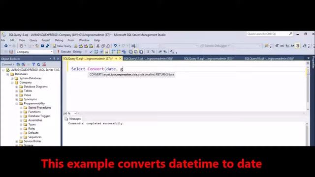 MSSQL - how to return only date from sql server DateTime datatype смотреть онлайн